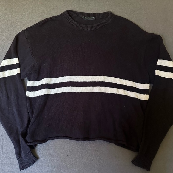 Brandy Melville Sweaters - Brandy Melville Striped Oversized Cropped Sweater